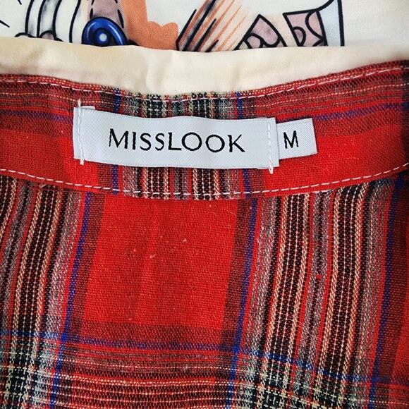 Misslook Blouse Womens Medium Western Button Peplum Equestrian Long Sleeve Flipp - Picture 8 of 11